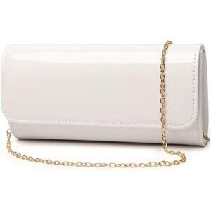 Vegan Leather Envelope Clutch White
